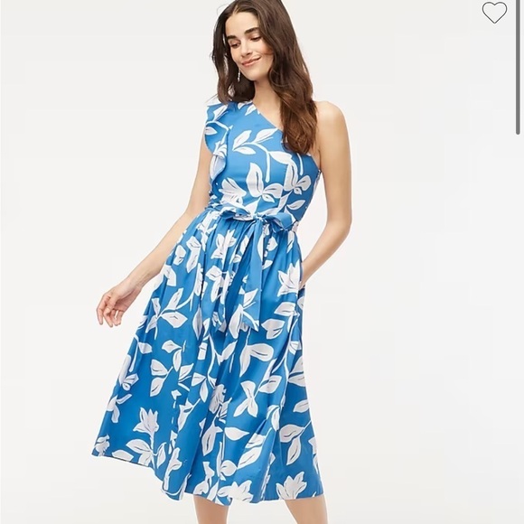 J crew One-shoulder midi dress Santorini White - Picture 1 of 4